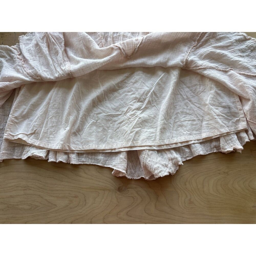 Free People free-est Getaway Skirt XL Ballet Slipper Pink Gauze Boho Ruffle NWOT - Picture 9 of 13